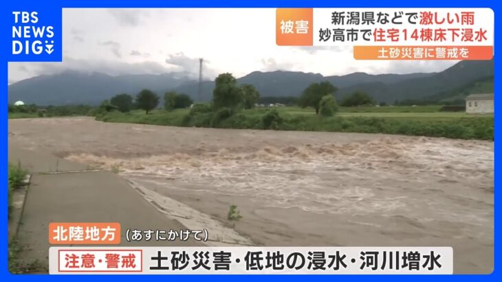 新潟では床下浸水と土砂崩れ　土砂災害への厳重な警戒を　あすにかけて警報級の大雨が続くおそれがあり｜TBS NEWS DIG