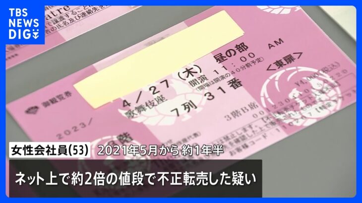 「チケット大量購入し…自分は一番いい席、余った分を転売」市川團十郎さんのチケット不正転売疑い 歌舞伎ファンの女性を書類送検 300万円売り上げたか｜TBS NEWS DIG