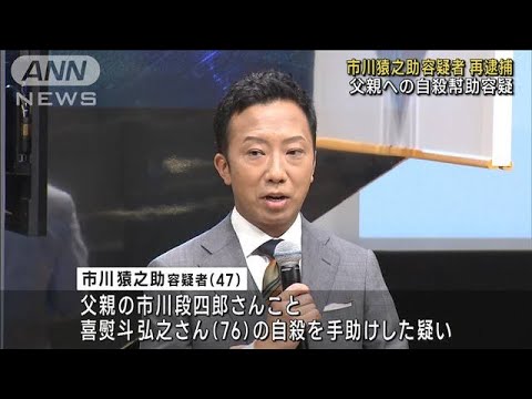 市川猿之助容疑者を再逮捕　父親への自殺幇助容疑(2023年7月18日)