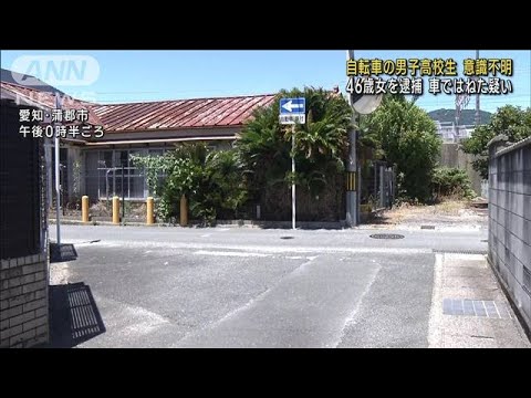 自転車の男子高校生がはねられ意識不明　車運転の46歳女逮捕　愛知(2023年7月20日)