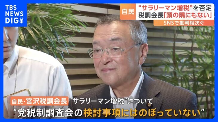 【速報】自民・宮沢税調会長「サラリーマン増税は頭の片隅にもない」｜TBS NEWS DIG