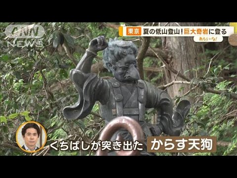 夏の低山登山「御岳山」名所　“天狗”由来の岩と巨大杉…涼しさも！【あらいーな】(2023年7月28日)