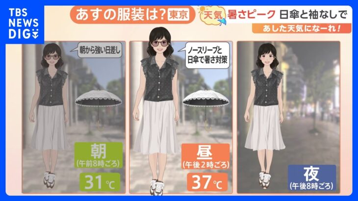 【7月18日関東の天気】暑さピーク 日傘と袖なしで｜TBS NEWS DIG