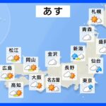 【7月19日 明日の天気】東北や東日本　大気非常に不安定　局地的に激しい雷雨　広く蒸し暑く｜TBS NEWS DIG