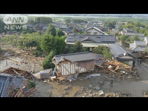 ドローン映像住宅7軒が巻き込まれた土石流災害(2023年7月10日)
