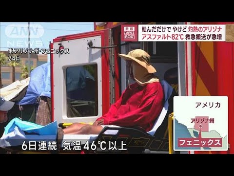 転んだだけで“やけど”アスファルト82℃　灼熱のアリゾナで救急搬送が急増(2023年7月25日)