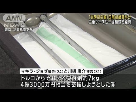 9億円相当の覚醒剤密輸試みる　日本人と英国人　男2人を逮捕　国際組織関与か(2023年7月25日)