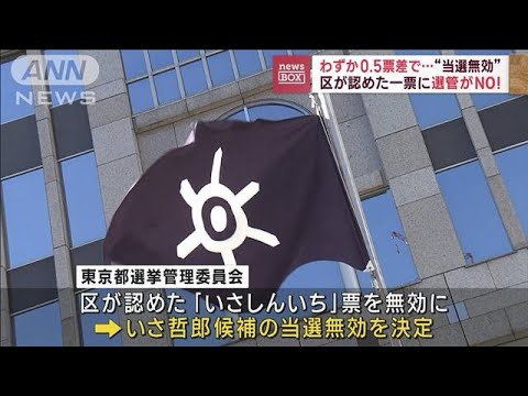 わずか0.5票差で…“当選無効”　区が認めた一票に選管がNO！(2023年8月9日)