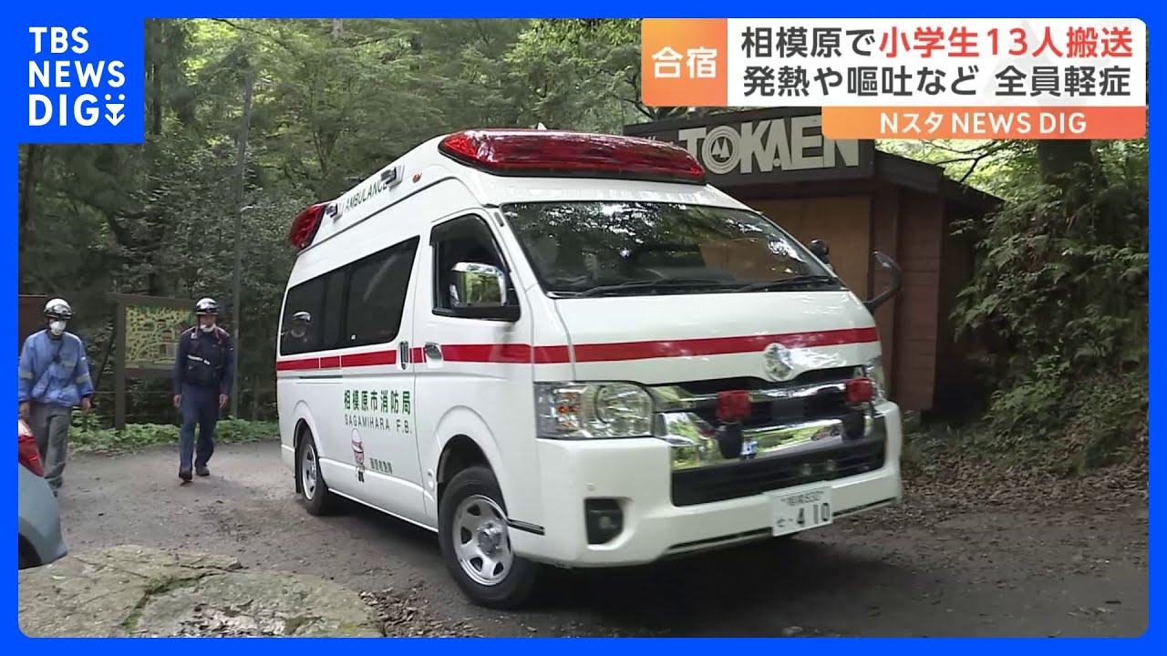 キャンプ場で小学生13人搬送 発熱・嘔吐の症状訴える スイミングクラブの合宿で利用中 神奈川・相模原市|TBS NEWS DIG