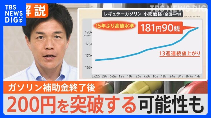 13週連続ガソリン価格高騰45都道府県で値上がり15年ぶり高値水準　高騰の波は他にも【Nスタ解説】｜TBS NEWS DIG