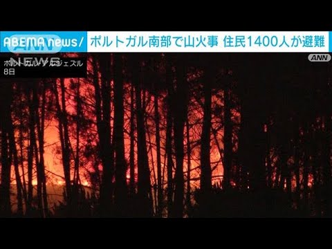 ポルトガル南部で大規模な山火事　地元住民ら1400人が避難(2023年8月8日)