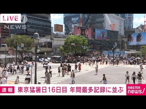 【速報】東京は今年16日目の猛暑日　去年記録の年間最多日数に並ぶ(2023年8月5日)