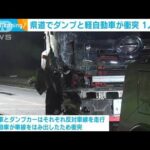 ダンプカーと軽自動車が衝突　男性死亡　水戸市(2023年8月31日)