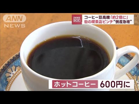 コーヒー豆高騰「約2倍に」 街の喫茶店ピンチ“倒産急増”(2023年8月7日)