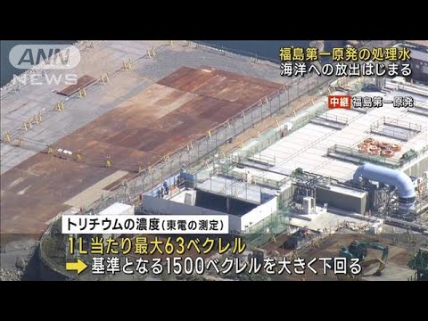 福島第一原発の処理水　海洋への放出はじまる(2023年8月24日)