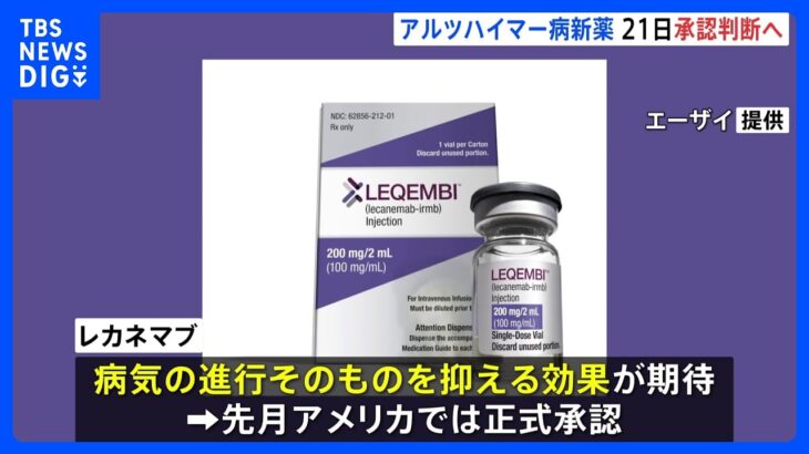 アルツハイマー病の新薬「レカネマブ」　今月21日に承認判断へ　厚労省専門部会｜TBS NEWS DIG