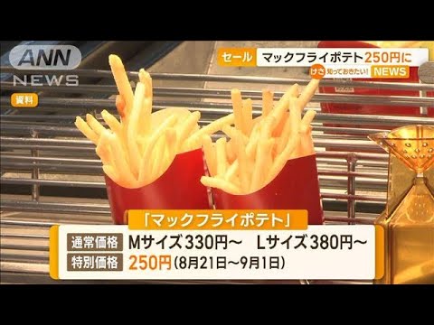 「マックフライポテト」特別価格250円に　「これを待ってました」SNS上で喜びの声【知っておきたい！】(2023年8月18日)