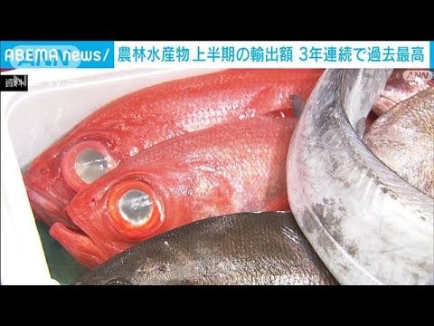 農林水産物 上半期の輸出額が3年連続過去最高　コロナ緩和や円安で(2023年8月4日)