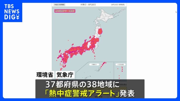 きょうも厳しい暑さに…37都府県に「熱中症警戒アラート」発表｜TBS NEWS DIG