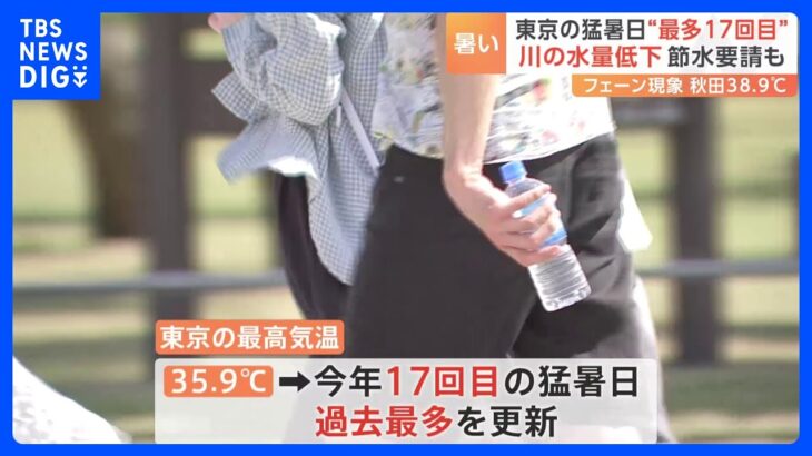 東京　年間の猛暑日が過去最多に　秋田・鷹巣は38.9℃　新潟・長岡は38.7℃｜TBS NEWS DIG