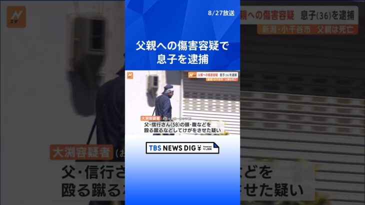 「40代くらいの男の人が怒鳴る声が…」父親への傷害容疑で36歳の息子を逮捕　父親はその後死亡　新潟・小千谷市  | TBS NEWS DIG #shorts