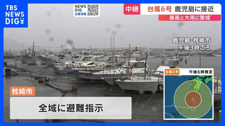 台風6号　鹿児島・枕崎市は全域に避難指示　大雨に厳重な警戒｜TBS NEWS DIG