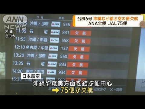 台風6号　沖縄など結ぶ空の便で欠航続く(2023年8月3日)