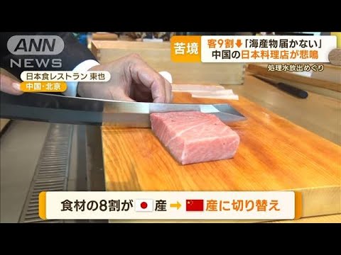 処理水放出めぐり…中国の日本料理店が悲鳴「海産物が届かない」「客が約9割激減」(2023年8月3日)