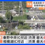 高速道路下り線はお盆を前にすでに混雑　新幹線はあすが下りのピーク　台風7号の影響も懸念｜TBS NEWS DIG