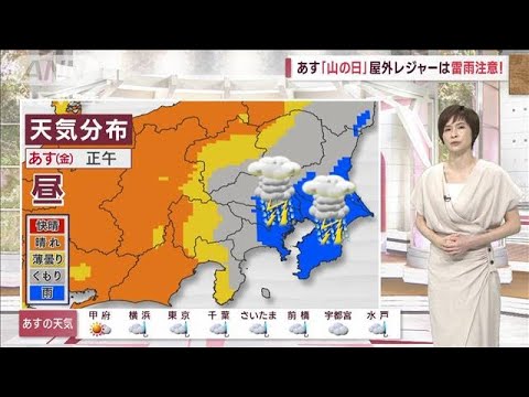 【関東の天気】あす「山の日」屋外レジャーは雷雨注意！(2023年8月10日)