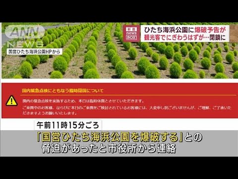 ひたち海浜公園に爆破予告が　観光客でにぎわうはずが閉鎖に(2023年8月10日)