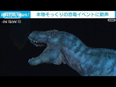 本物そっくりの恐竜イベント開幕　ギガノトサウルスなど15頭が登場(2023年8月10日)