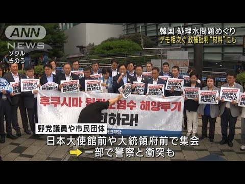 韓国　処理水問題めぐりデモ相次ぐ　政権批判“材料”にも(2023年8月23日)