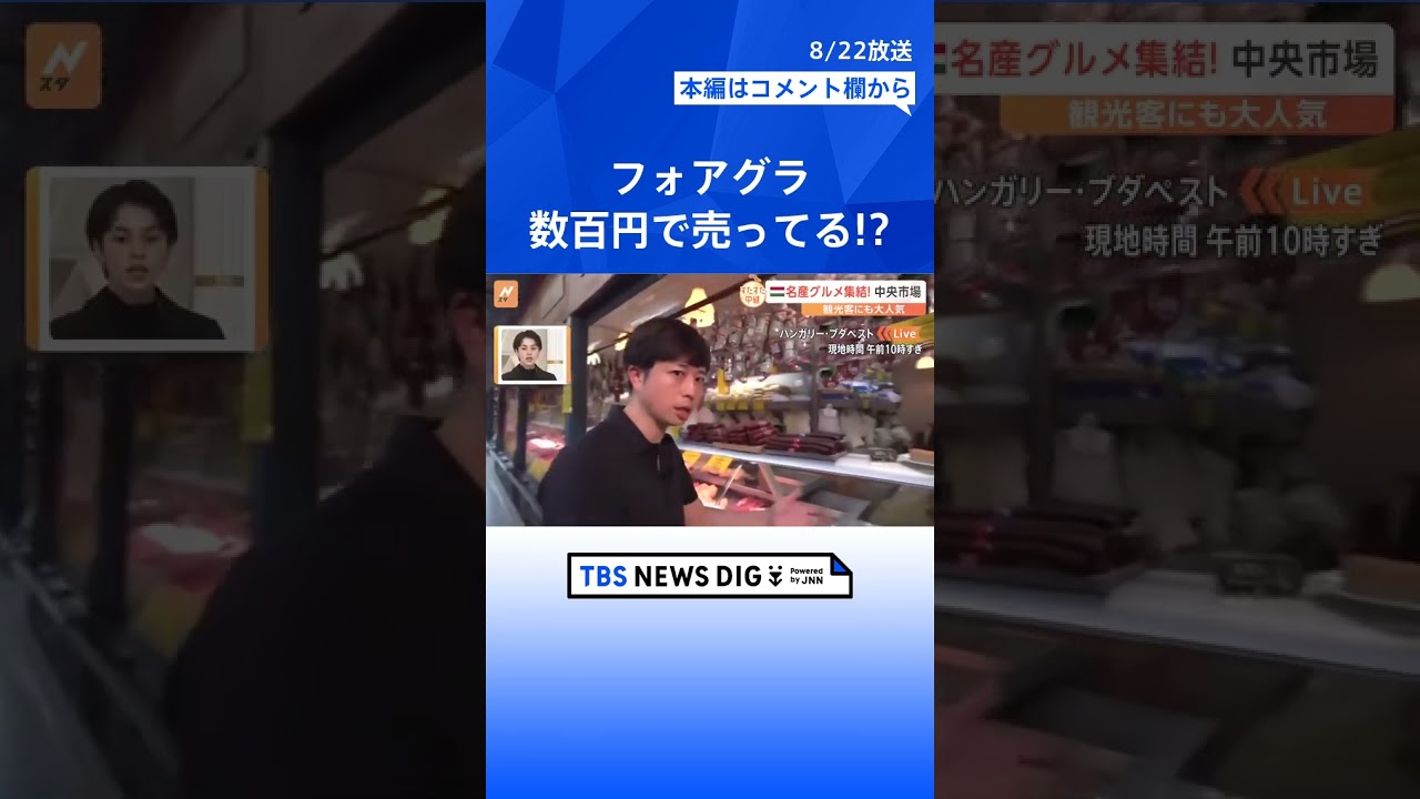 「世界陸上」で盛り上がるハンガリー・ブダペスト！名産の「フォアグラ」とワインで応援！地元の食材が集まる市場をすたすた！【すたすた中継】｜TBS NEWS DIG #shorts