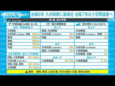 台風6号＆7号情報  最新情報（午前11時現在）(2023年8月9日)