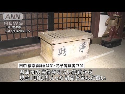 住職「親子というのがショック」　70歳と43歳　母子でさい銭泥棒か(2023年8月11日)