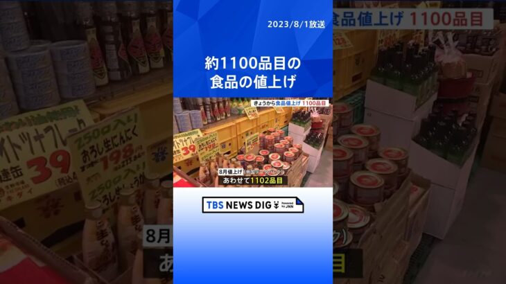 8月の食品、1100品目あまりが値上げ予定　家計への負担続く｜TBS NEWS DIG #shorts