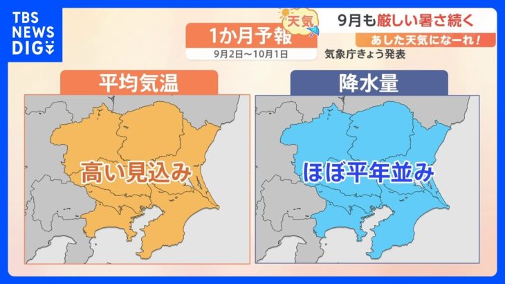 【9月1日 関東の天気】9月も厳しい暑さ続く｜TBS NEWS DIG