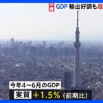GDP年率6.0％のプラス成長　「個人消費」は落ち込みで“海外頼み”鮮明に｜TBS NEWS DIG