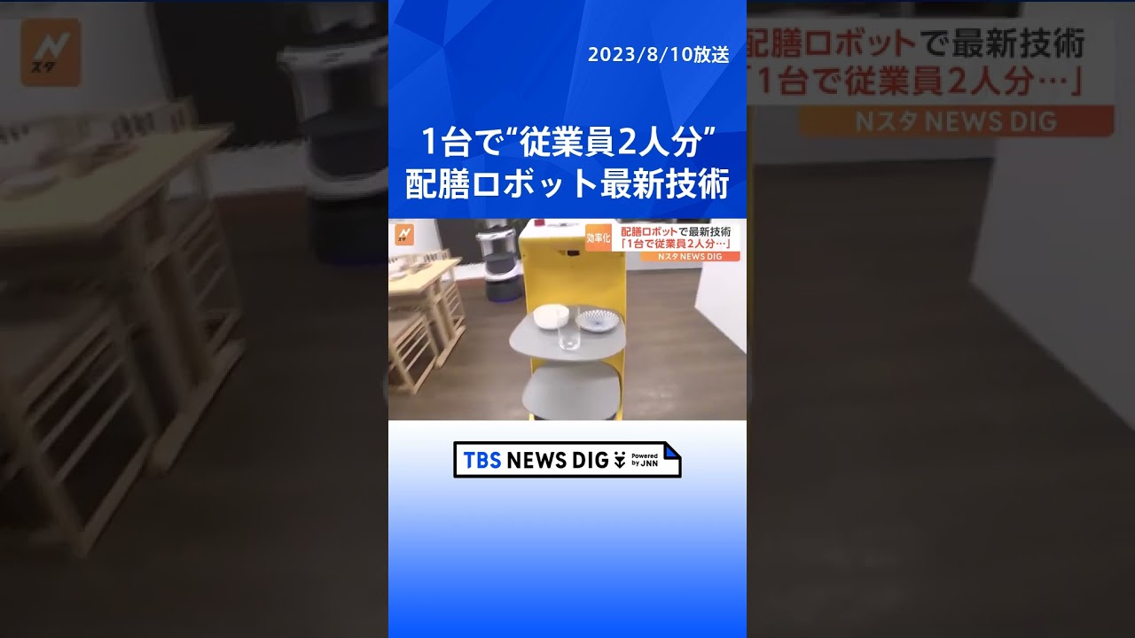 NECグループが配膳ロボットを効率良く動かす最新技術を公開 飲食業界の人手不足に対応|TBS NEWS DIG#shorts
