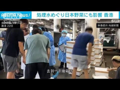 処理水放出1カ月　香港では海産物だけでなく野菜にも影響　長時間の検査で常温放置も(2023年9月22日)