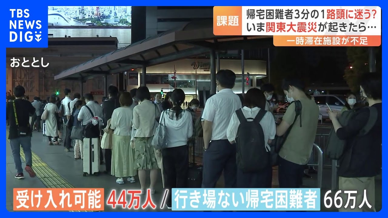 関東大震災から100年　もし今&nbsp;巨大地震起きたら&nbsp;「帰宅困難者」は最大で453万人&nbsp;3分の1の人が路頭に迷う｜TBS&nbsp;NEWS&nbsp;DIG