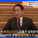 臨時国会 10月20日に召集へ　岸田総理が「減税」掲げ　会期中に衆議院の解散に踏み切るのではと観測が広がる｜TBS NEWS DIG