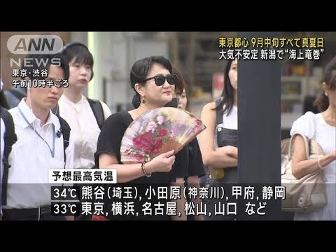 異例の残暑　都心で11日連続真夏日　新潟では“海上竜巻” 午後も大気不安定(2023年9月20日)