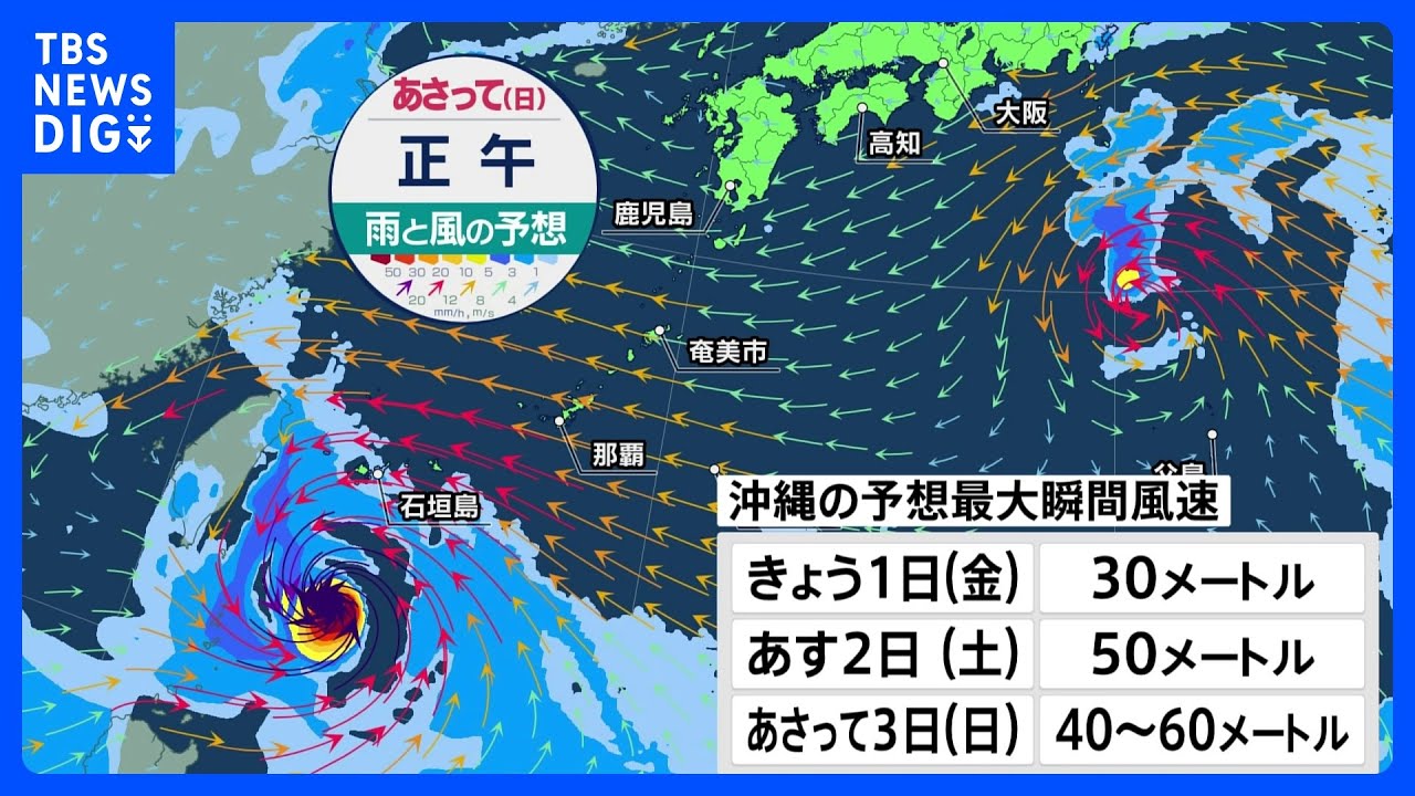 【台風11号・12号進路情報】週末は台風11号が沖縄に・台風12号が小笠原に接近のおそれ 沖縄は暴風に厳重警戒|TBS NEWS DIG