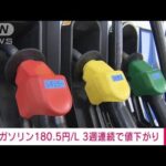 【速報】ガソリン価格 180.5円/L　3週連続値下がり(2023年9月27日)