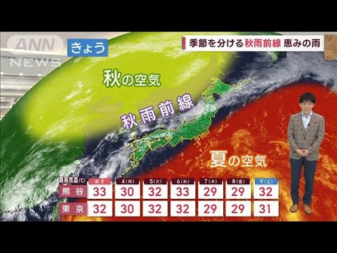 【関東の天気】暑さのピーク去る　台風の影響で3日は天気不安定 午後から傘の出番(2023年9月2日)