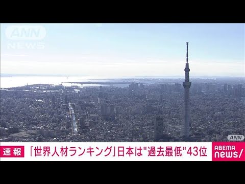 人材ランキング　日本は過去最低43位(2023年9月21日)