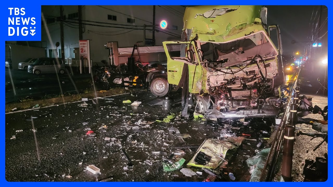 千葉・柏市で大型トレーラーと大型トラックが衝突する事故 大型トレーラーの運転手が死亡|TBS NEWS DIG
