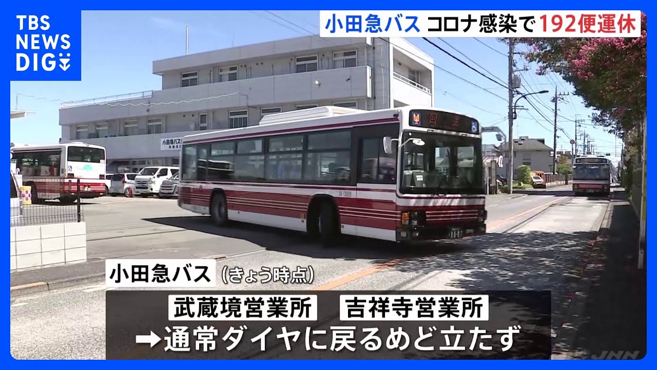 新型コロナが感染拡大…小田急バス&nbsp;乗務員確保できず　武蔵境駅と吉祥寺駅結ぶ路線などで運休相次ぐ｜TBS&nbsp;NEWS&nbsp;DIG